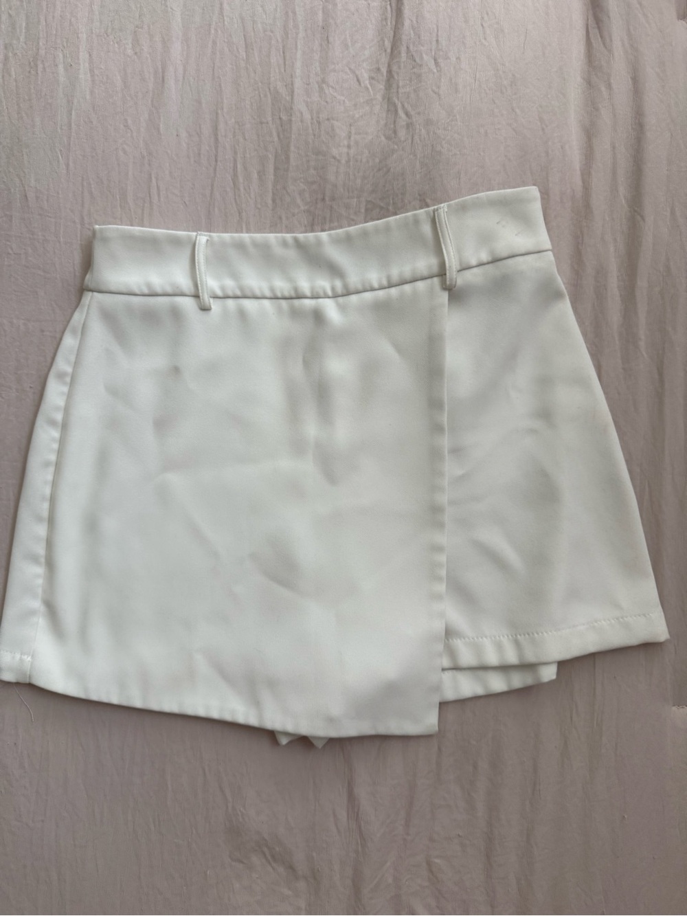 Studio White Wrap-Front Skort